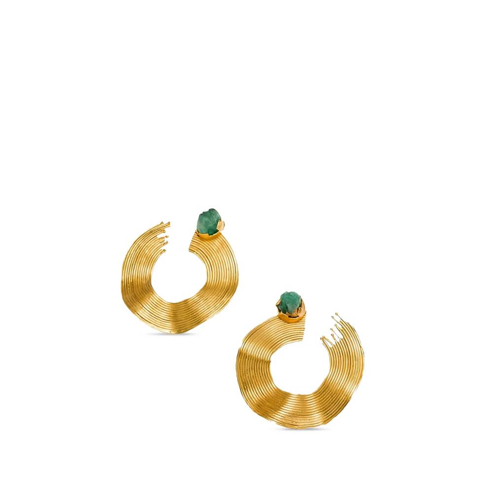 Серьги Aretes Opened Emerald Maxi Waves 1