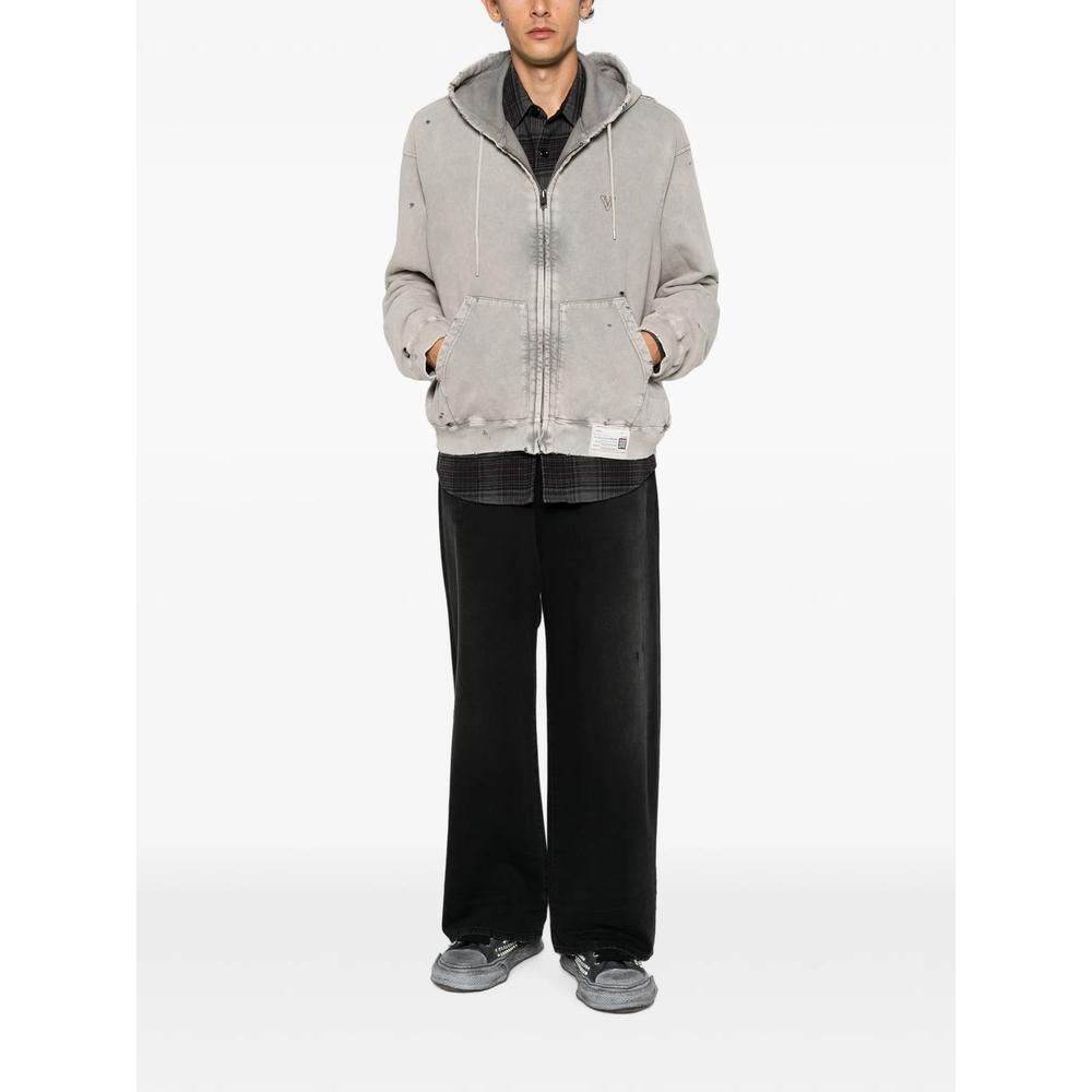 distressed-effect zip-up hoodie 2