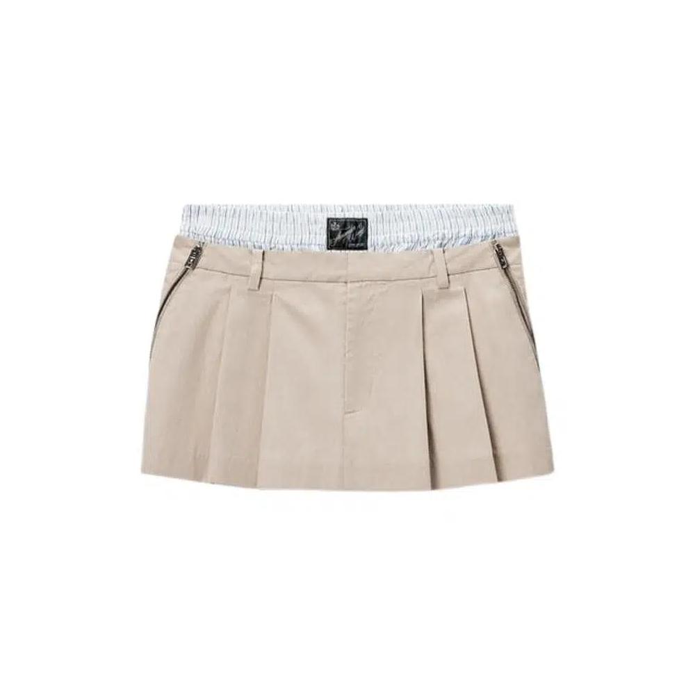 Юбка Alexander Wang Zipper Details Pre-Styled Pleated Skort 'Камень' 1