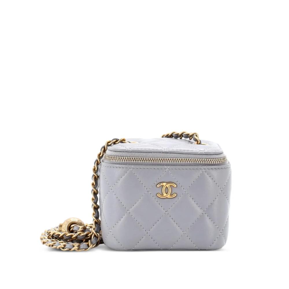 Стеганый мини-клатч Pearl Crush Vanity Case with Chain Quilted Lambskin 1
