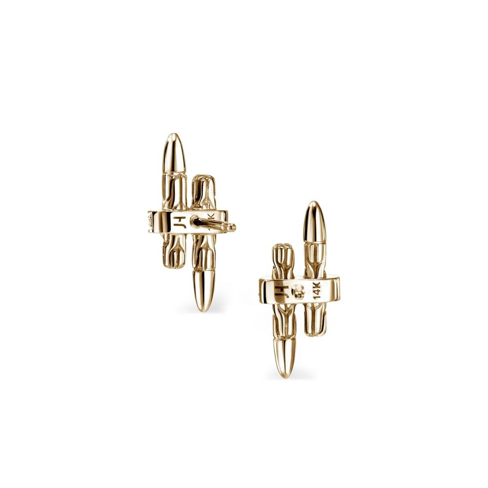 Серьги-гвоздики Spear Stud из желтого золота с бриллиантами 2