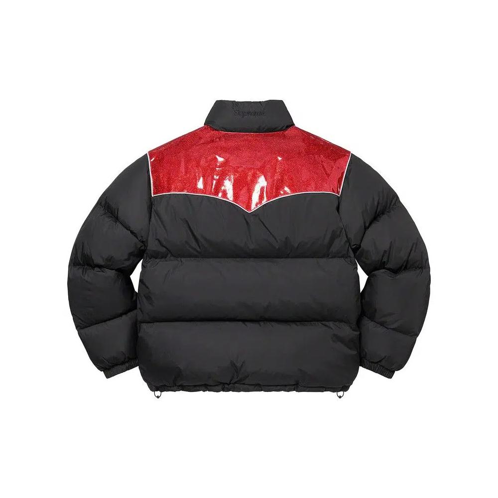 Пуховики Supreme Glitter Yoke Down Puffer Jacket «Black» 2