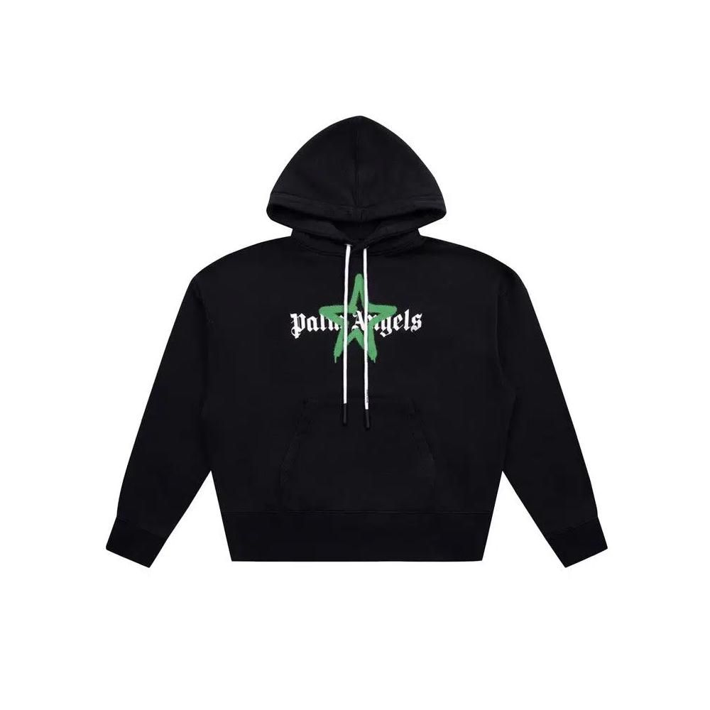 Худи Palm Angels Star Sprayed Hoodie 'Black' 1