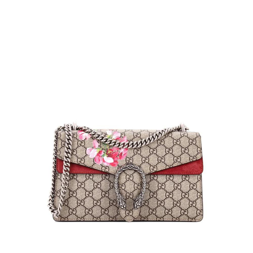 Маленькая сумка на плечо Dionysus Bag Blooms из канваса с узором GG 1