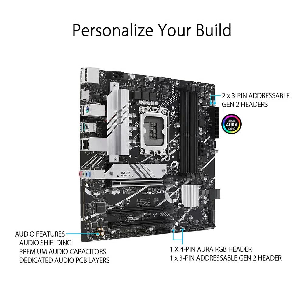 ASUS PRIME B760M-A D4 Micro-ATX материнская плата (DDR4) 4