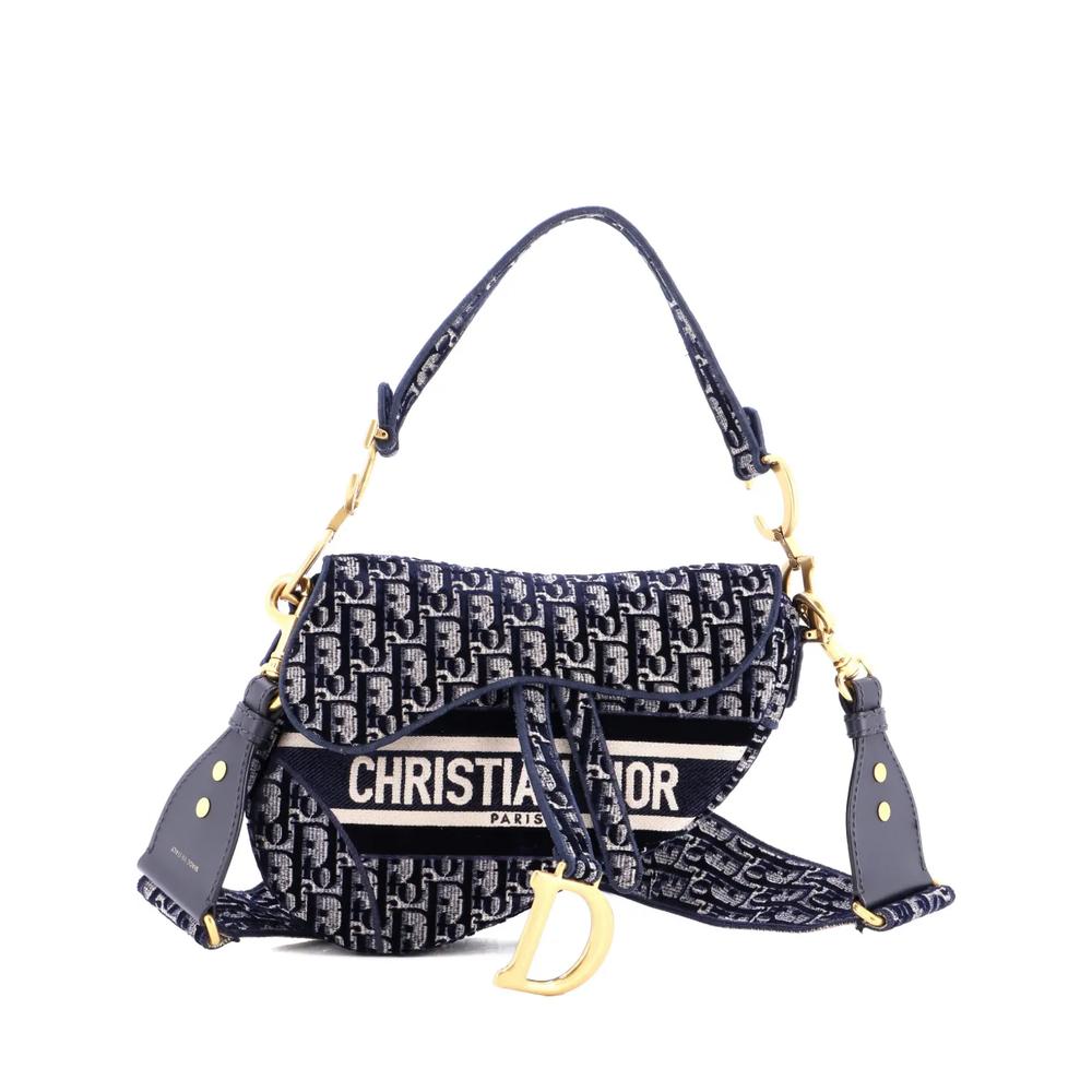 Saddle Handbag Logo Embroidered Oblique Canvas Medium shoulder bag 1