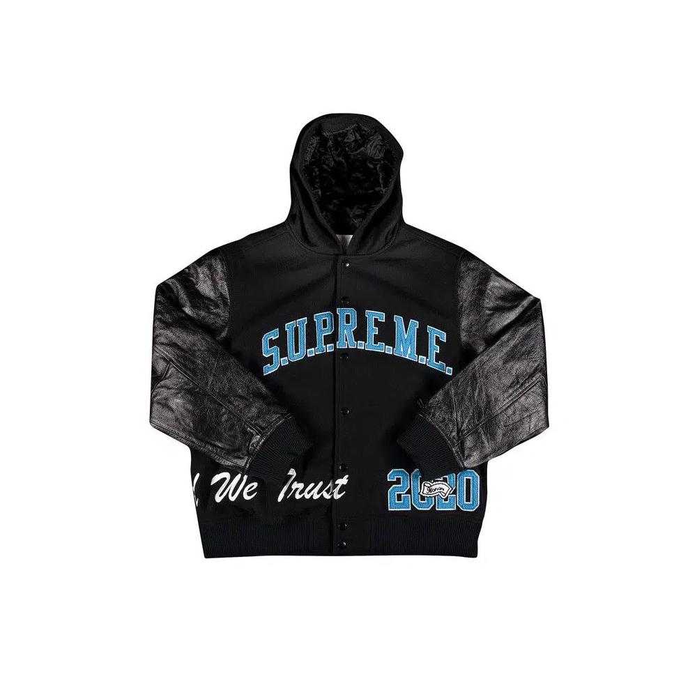 Куртки Supreme King Hooded Varsity Jacket 'Black' 1