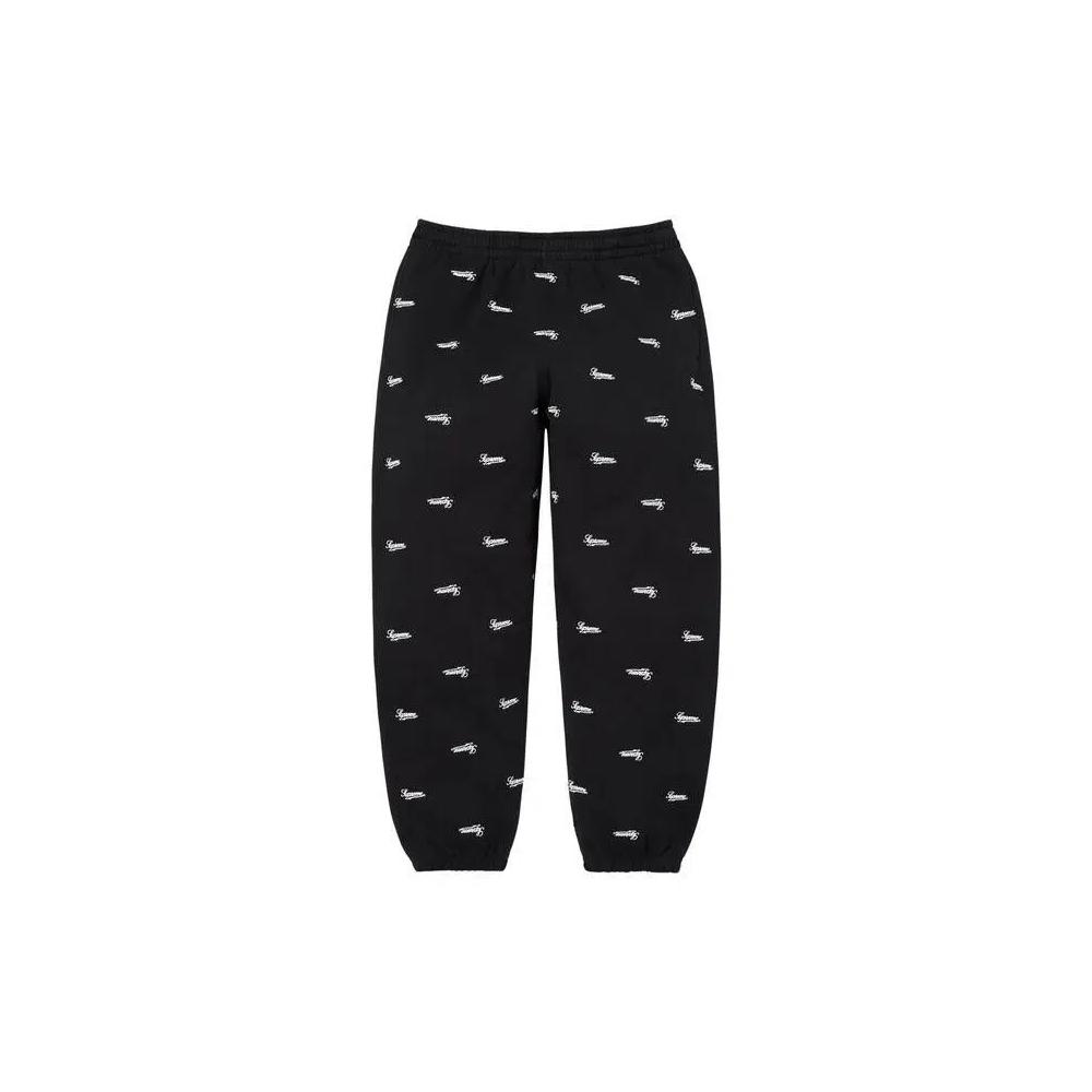 Штаны Supreme Repeat Script Sweatpant 'Black' 1