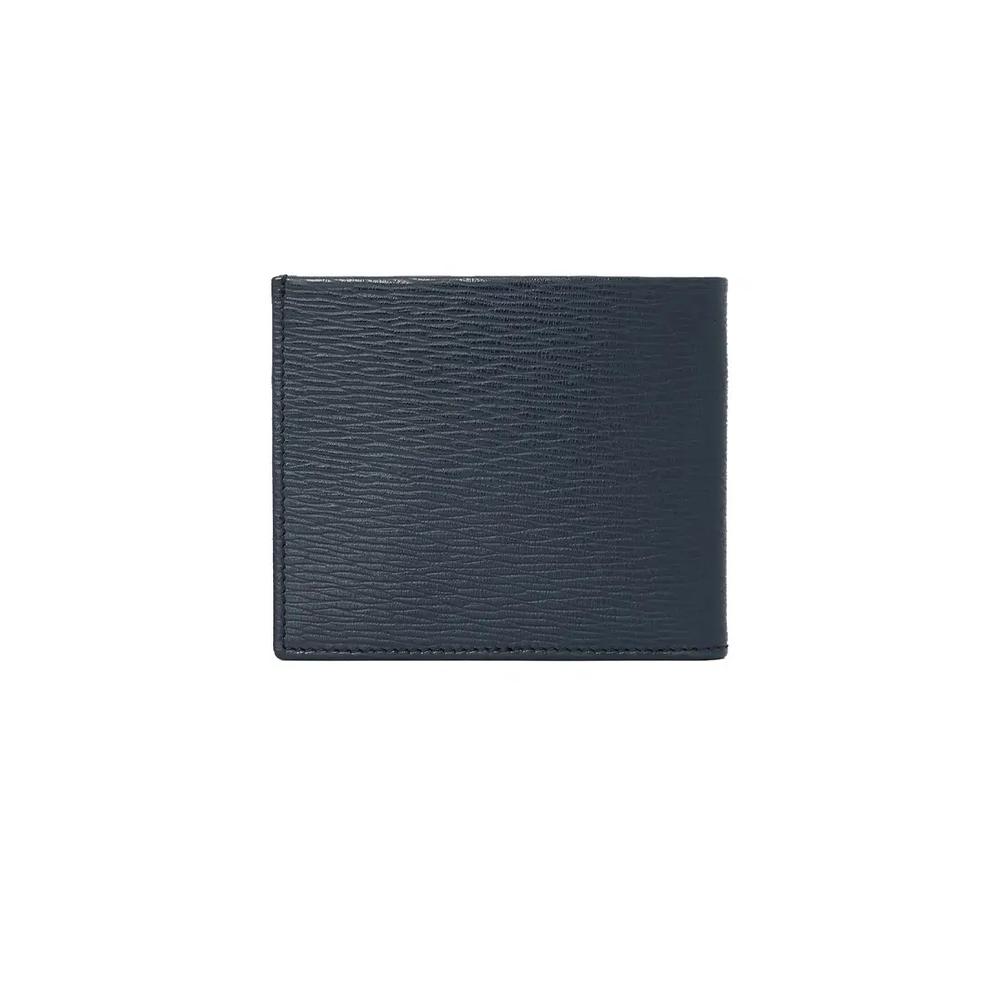 FERRAGAMO Gancini мужское кожаное двухслойное портмоне Deep Ocean 66A063 2