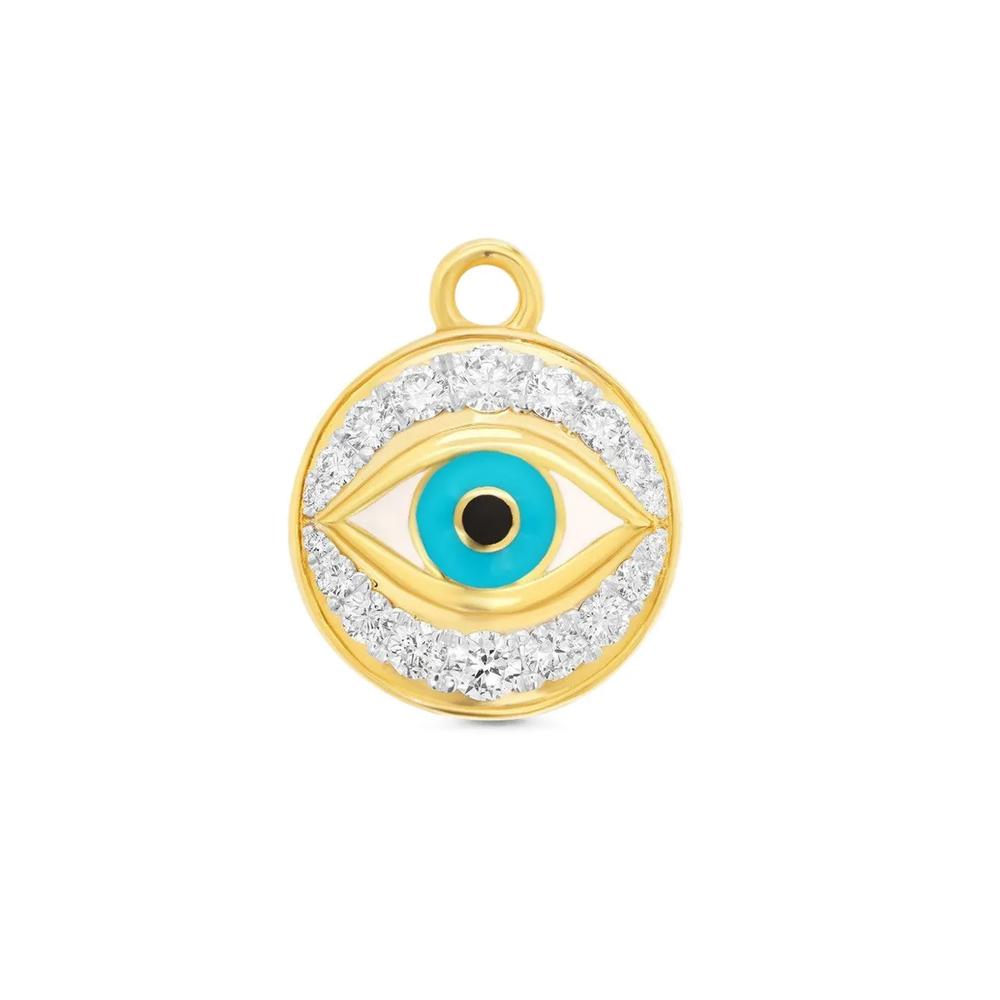 Подвеска Evil Eye из желтого золота с бриллиантами 2