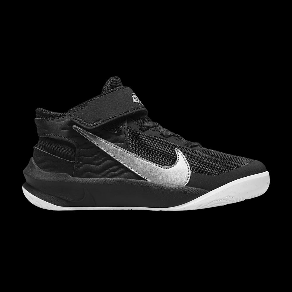Кроссовки Nike Team Hustle D10 FlyEase PS 'Black Metallic Silver' 1