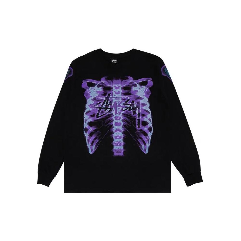 Футболки Stussy Rib Cage 3M Long-Sleeve Tee 'Black' 1
