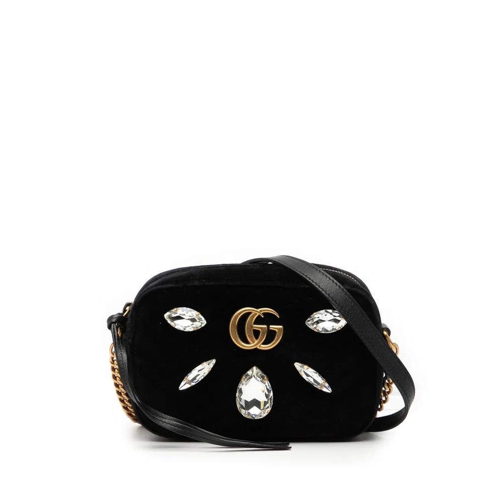 Сумка через плечо Mini GG Marmont Crystal Embellished Matelasse Velvet (2016-2026 годы) 1