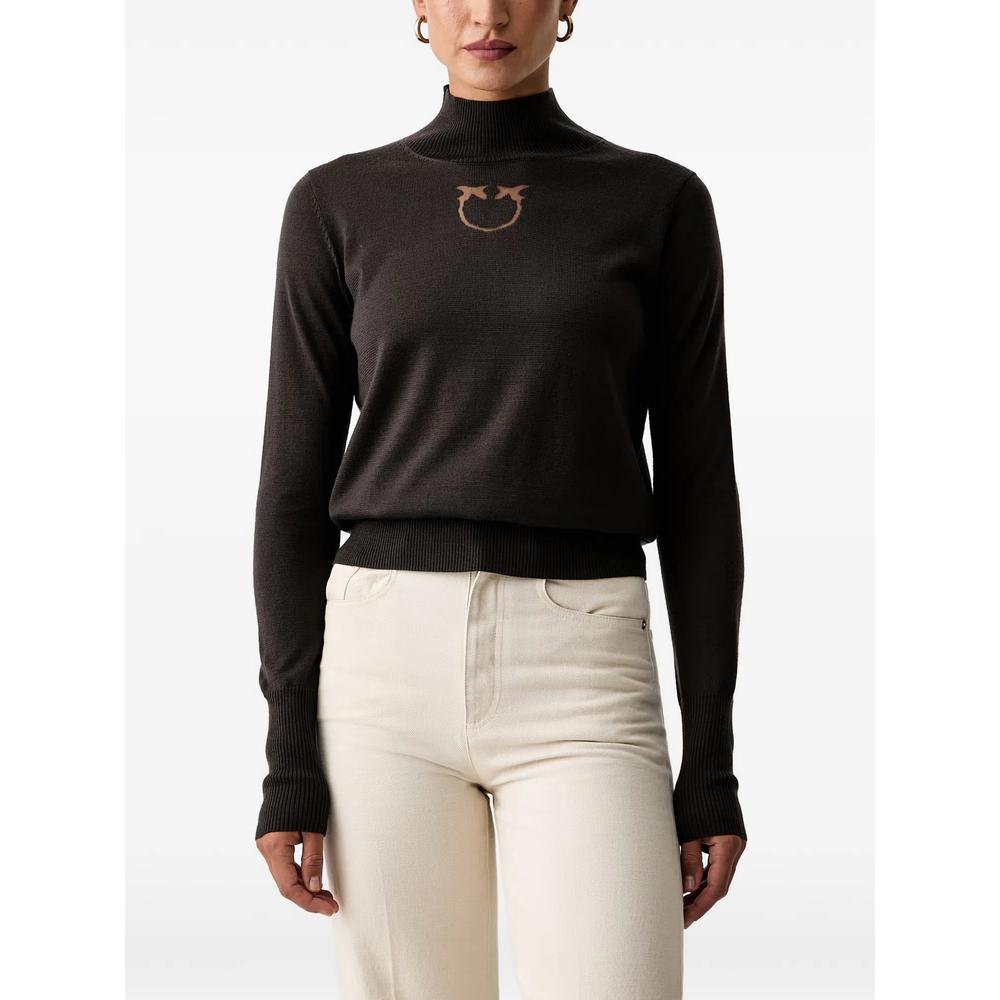 Love Birds-motif mock-neck sweater 1