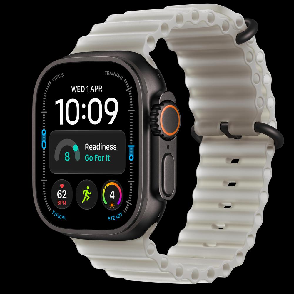 Apple Watch Ultra 4 49 мм, GPS + Cellular, титан, Black, ремешок Translucent Gray Ocean Band 1