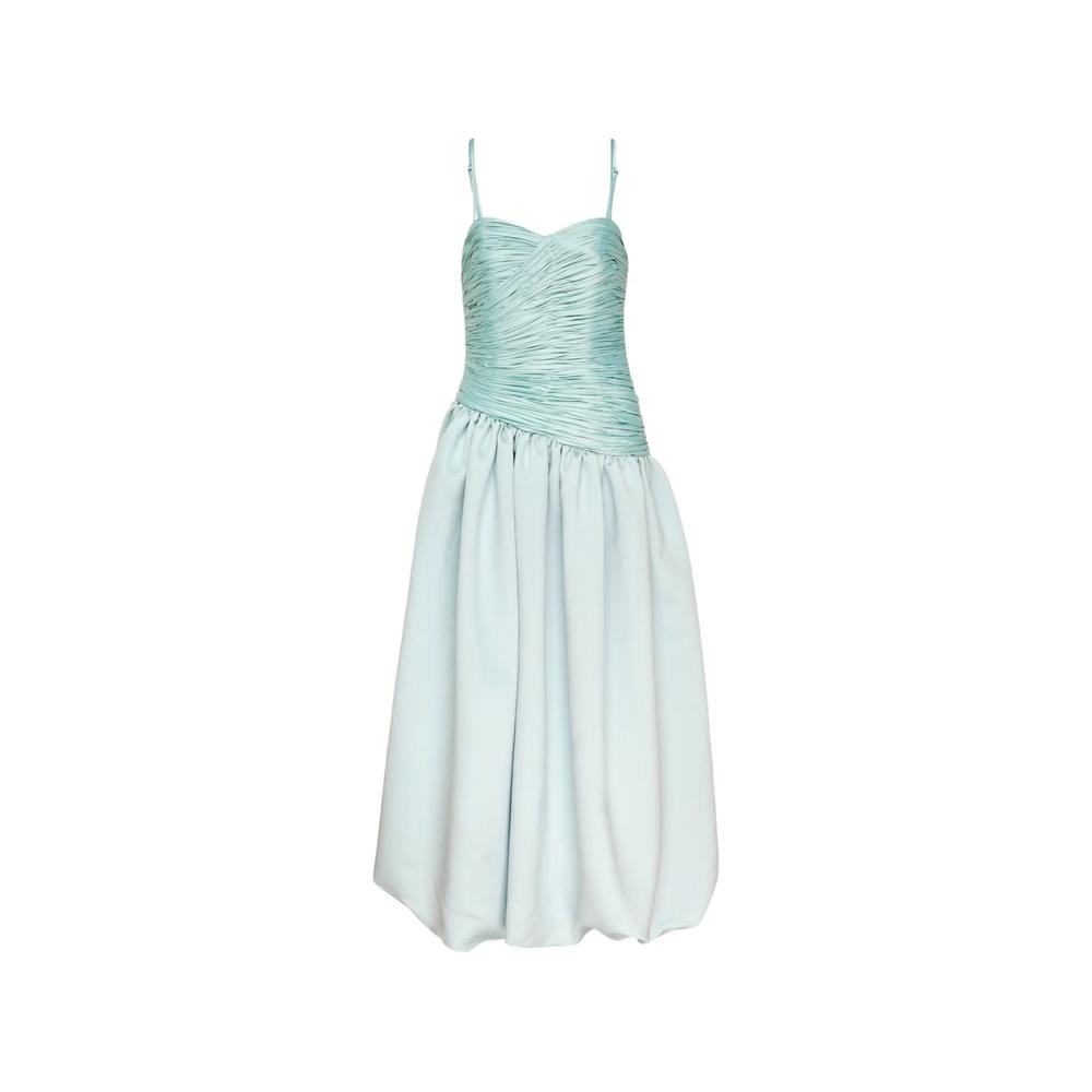 ruched bubble-hem midi dress 1