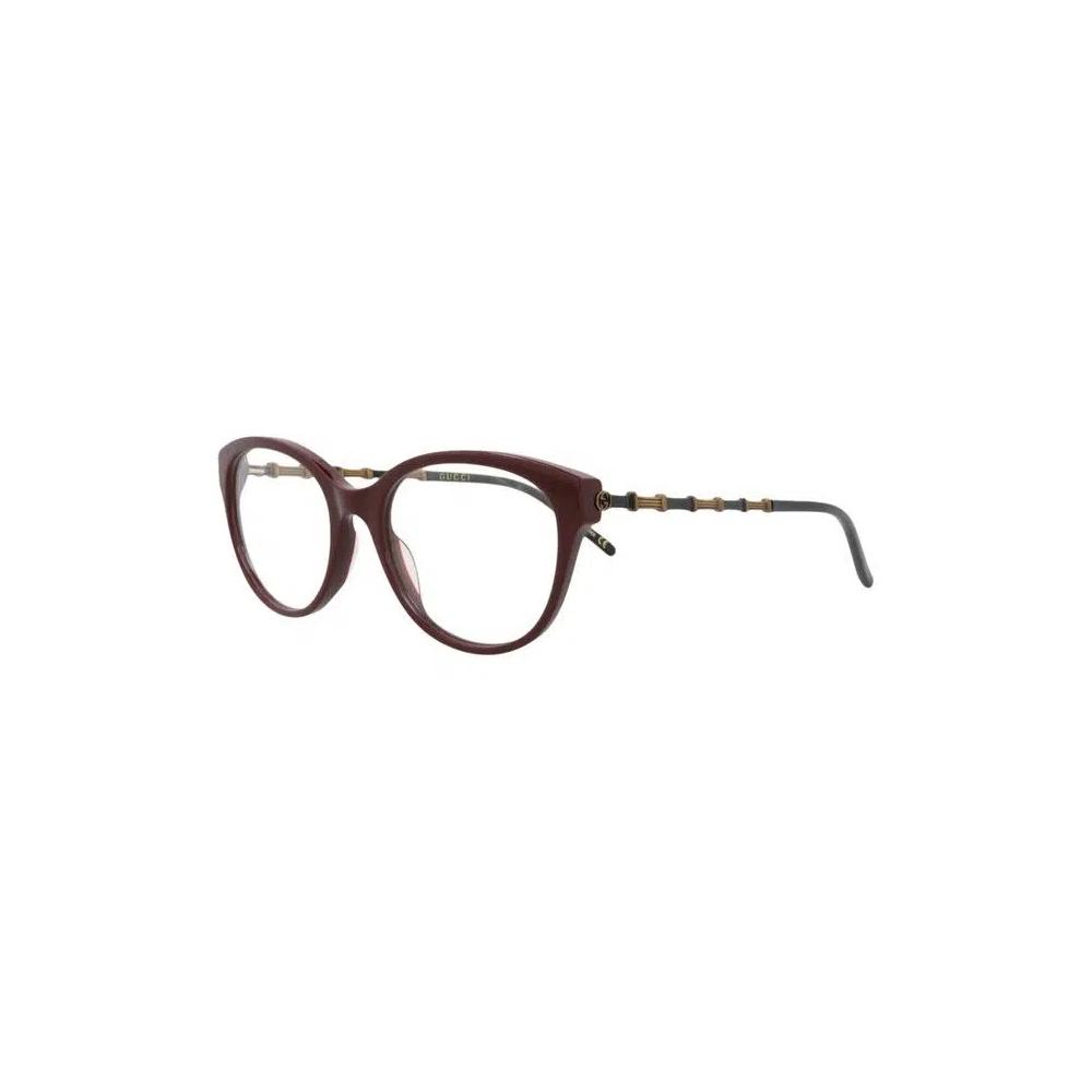 Очки Gucci Cat Eye-Frame Acetate Optical Frames 'Burgundy/Gold/Transparent' 3