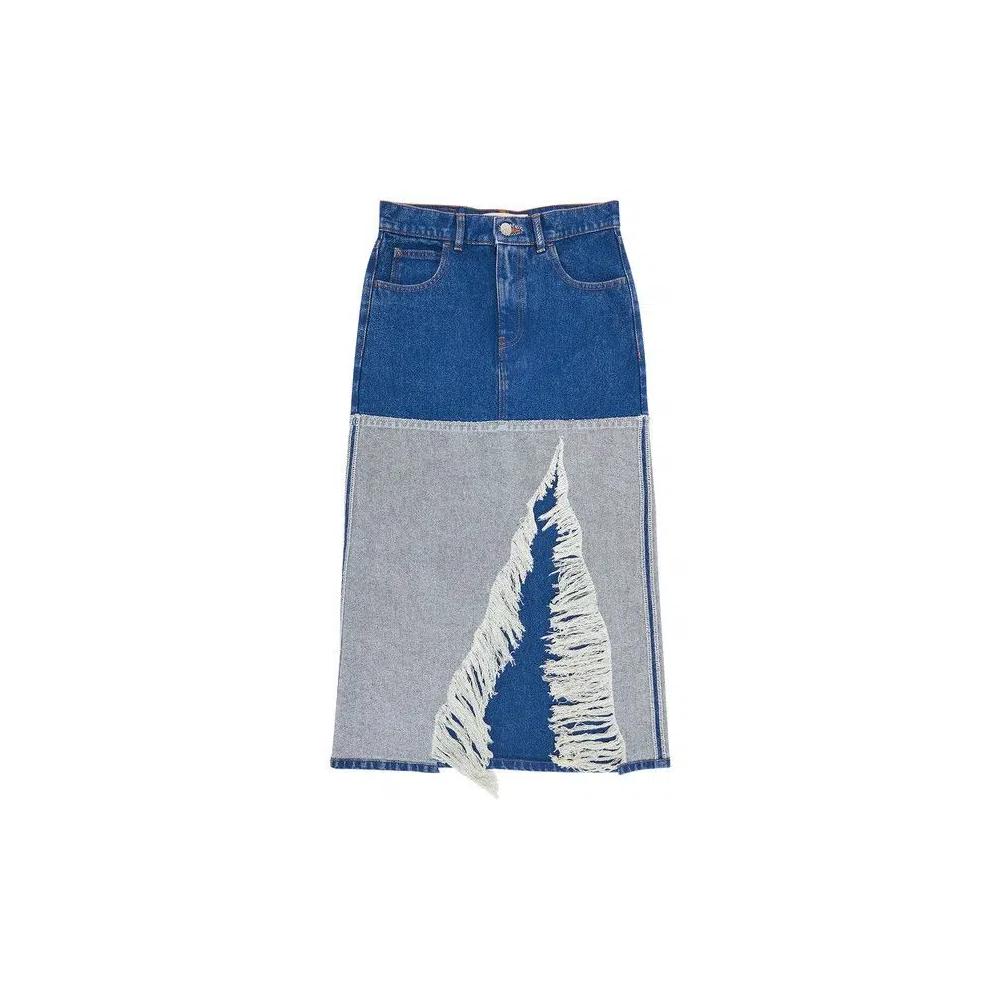 Юбки Marni Bleached Coated Denim Skirt 'Океан' 1