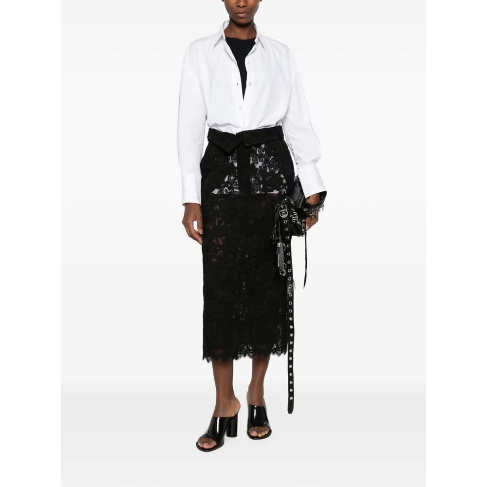 lace-embellished belted skirt 2