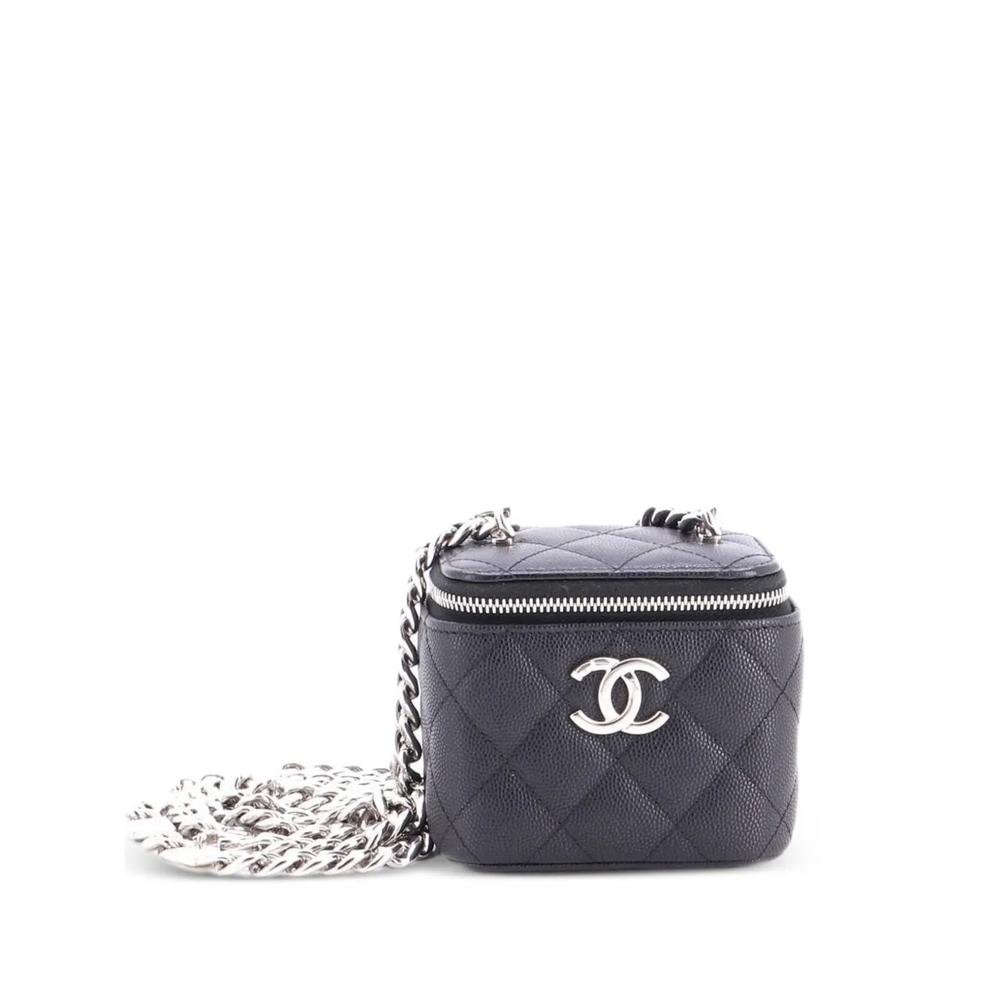 Мини-сумка через плечо Coco Enamel Strap Vanity Case with Chain Quilted Lambskin 1
