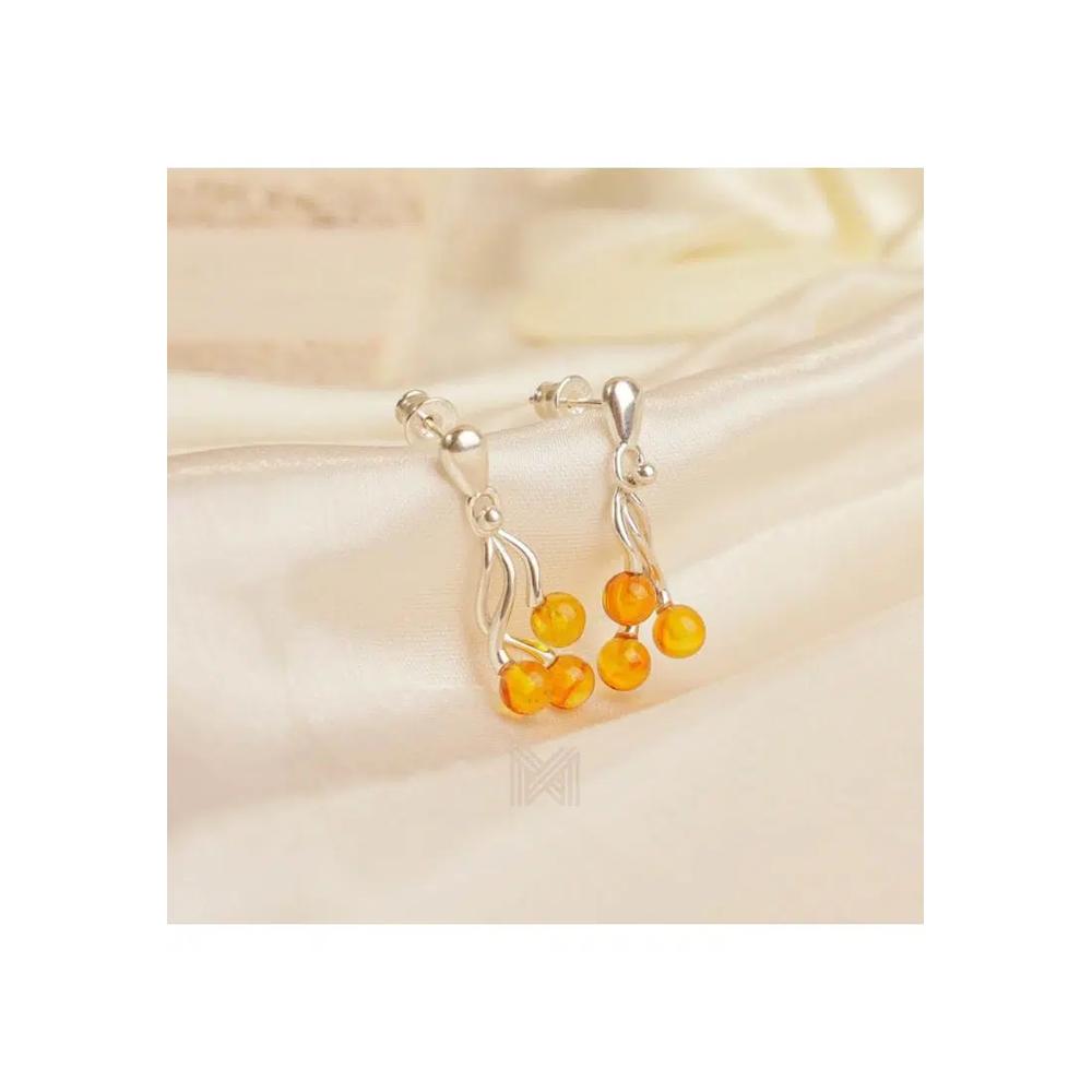 Серьги Multifaceted Baltic Amber Trio Silver с 925 стерлинговым серебром 2