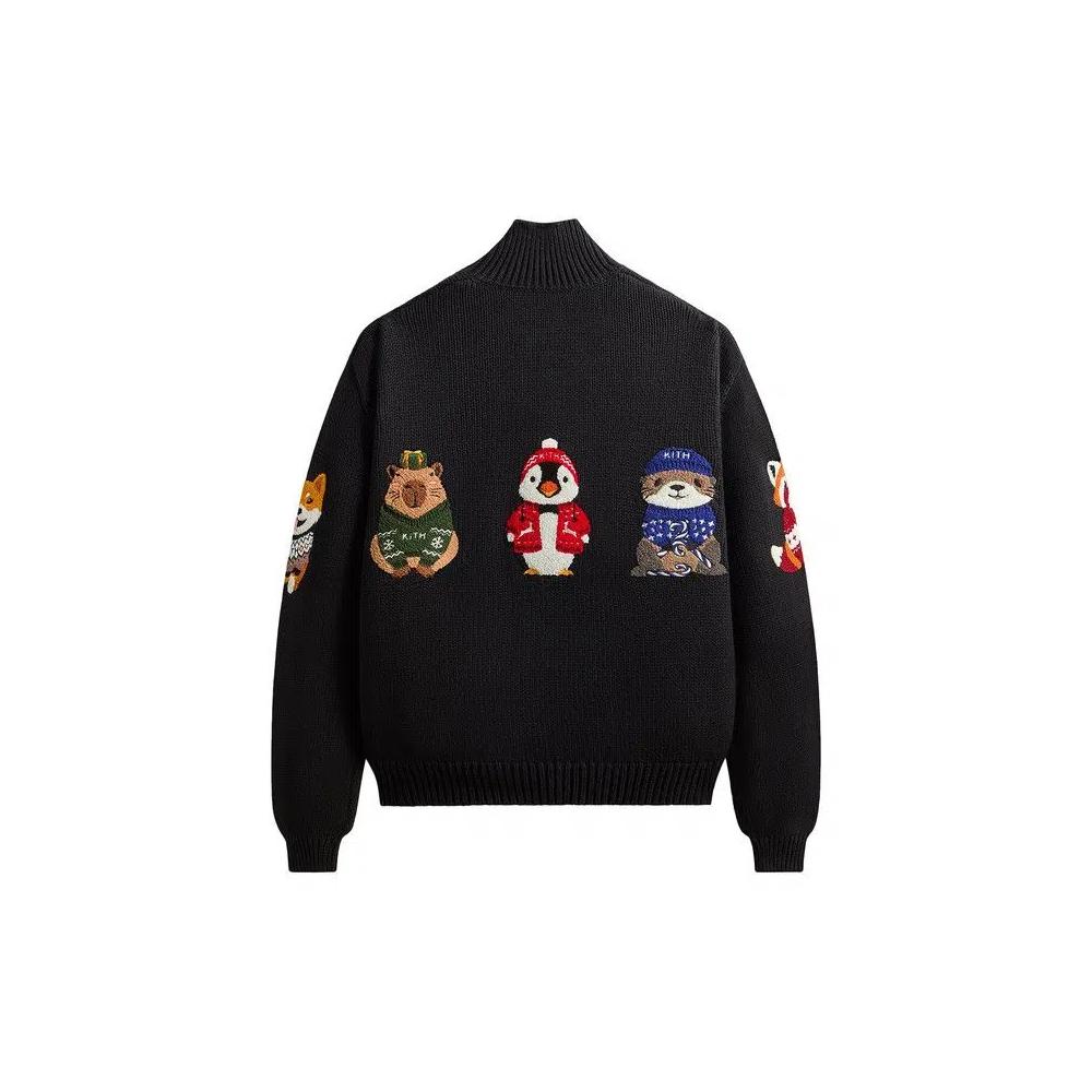 Полузастежки Kith Kithmas Animals Wyona Quarter Zip 'Black' 2