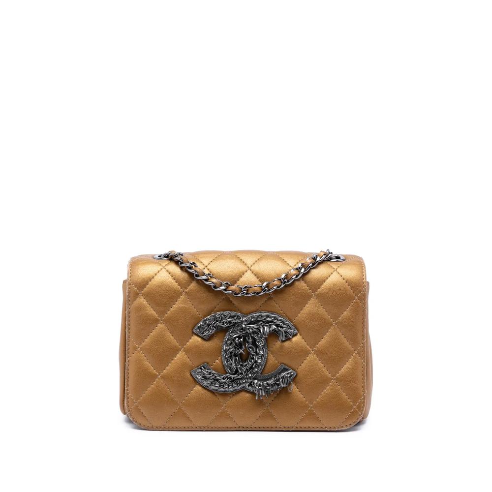 Сумка через плечо Limited Edition Mini Quilted Metallic Lambskin CC Chain Fringe Full Flap (2009-2010 годы) 1