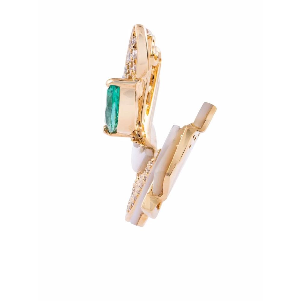 Серьги Miniature Mogra из желтого золота с камнями 2