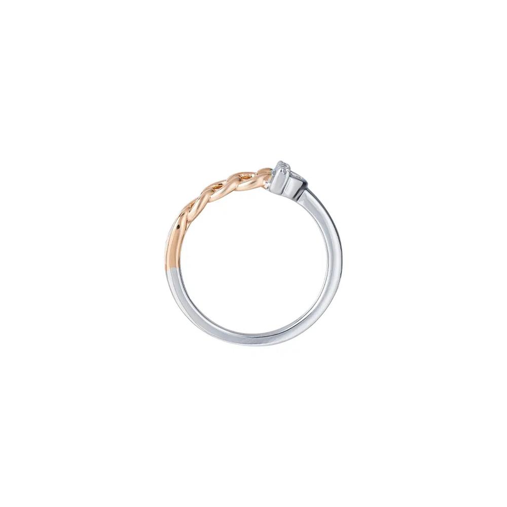 TOMEI Кольцо с бриллиантом, белое+розовое золото 585/14K 3