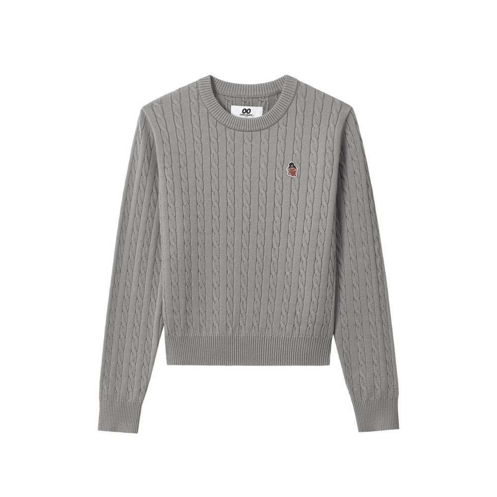 cable-knit logo-patch sweater 1