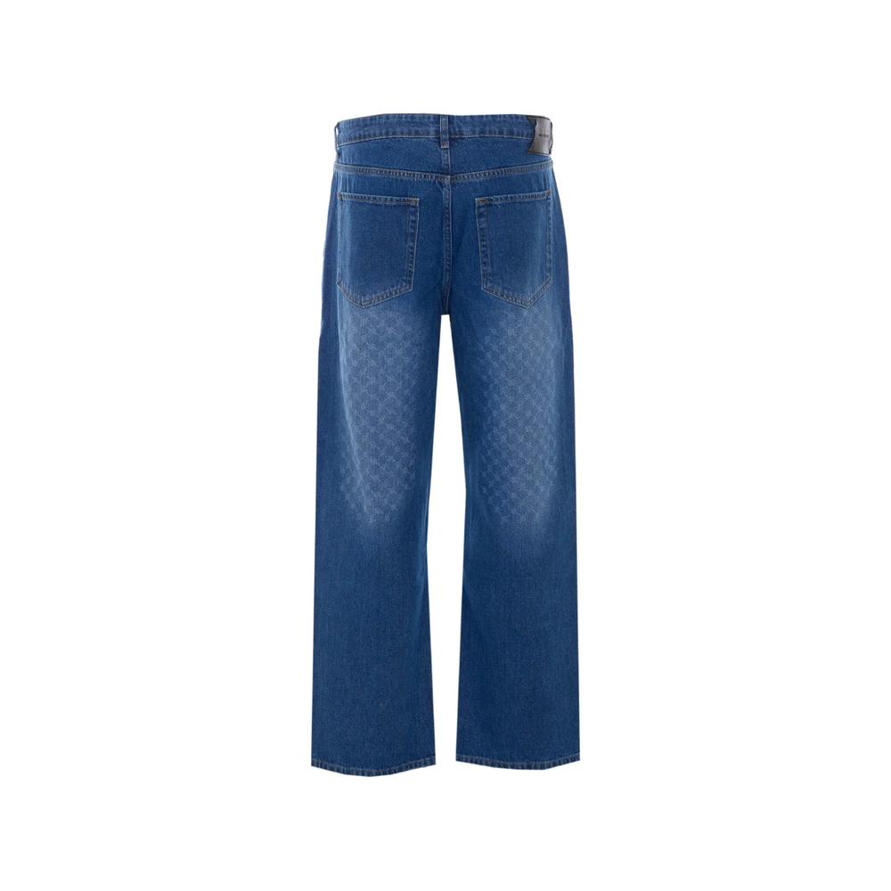 monogram-pattern wide-leg jeans 2