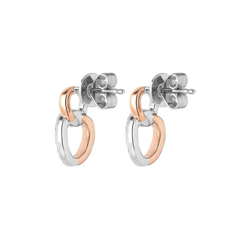 TOMEI Love Is Beautiful Collection Серьги с бриллиантами, белое+розовое золото 585/14K 3