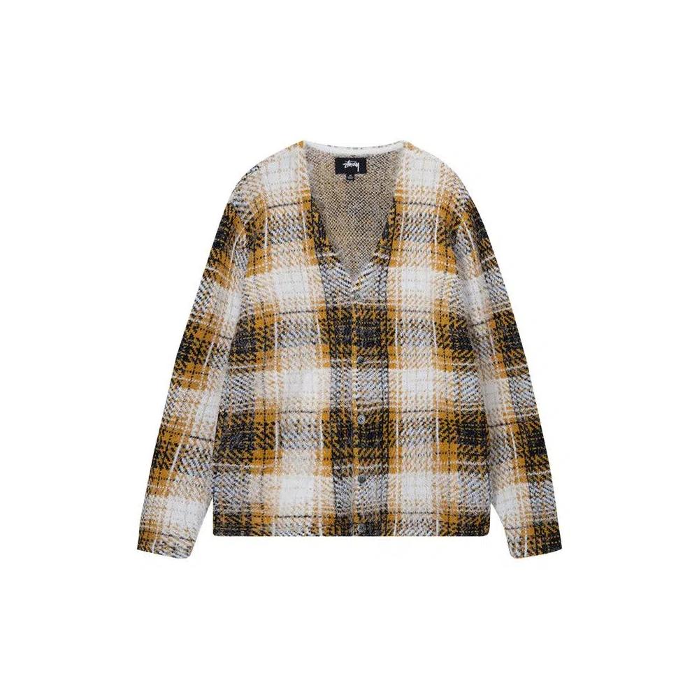 Кардиганы Stussy Hairy Plaid Cardigan 'Gold' 1