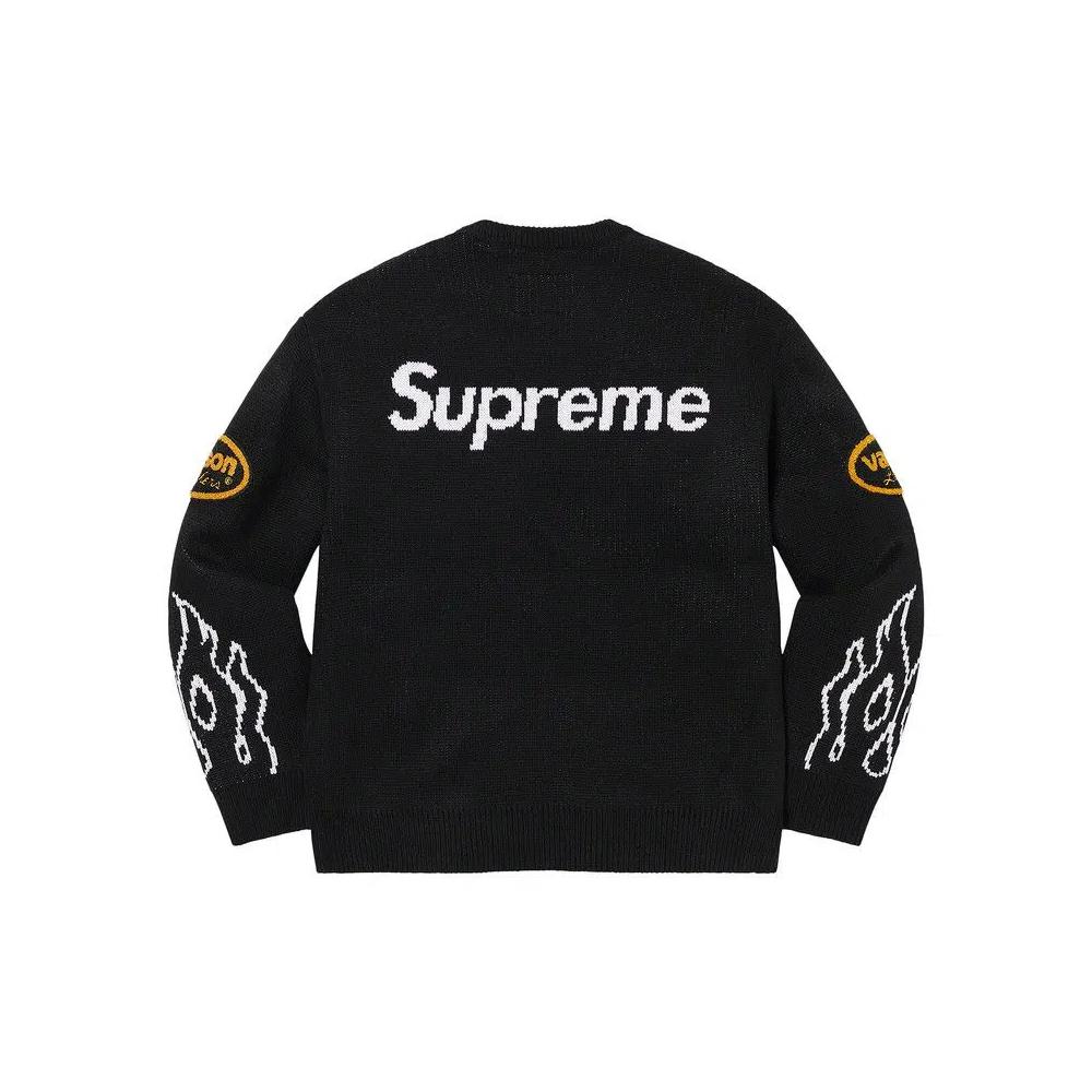 Свитеры Supreme x Vanson Leathers Sweater 'Black' 2