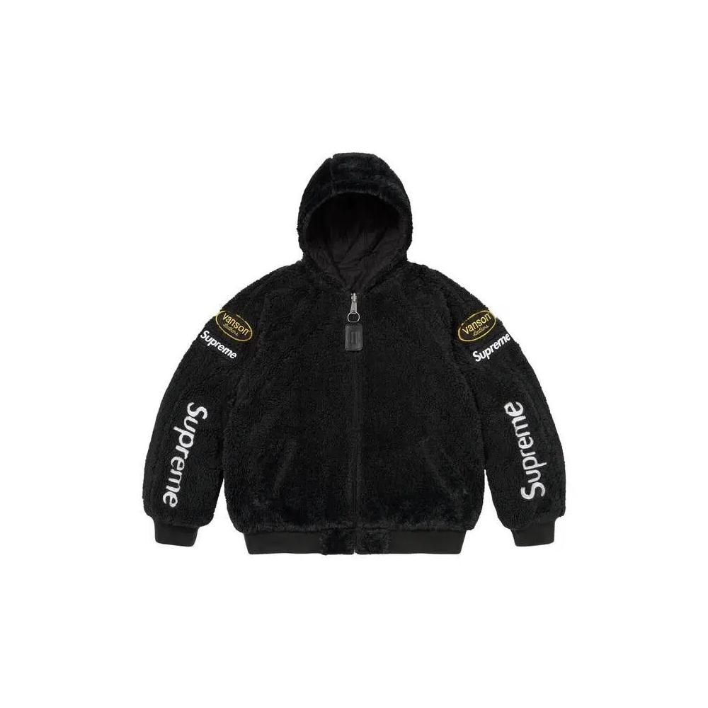 Куртки Supreme x Vanson Leathers Reversible Quilted Hooded Jacket 'Black' 1