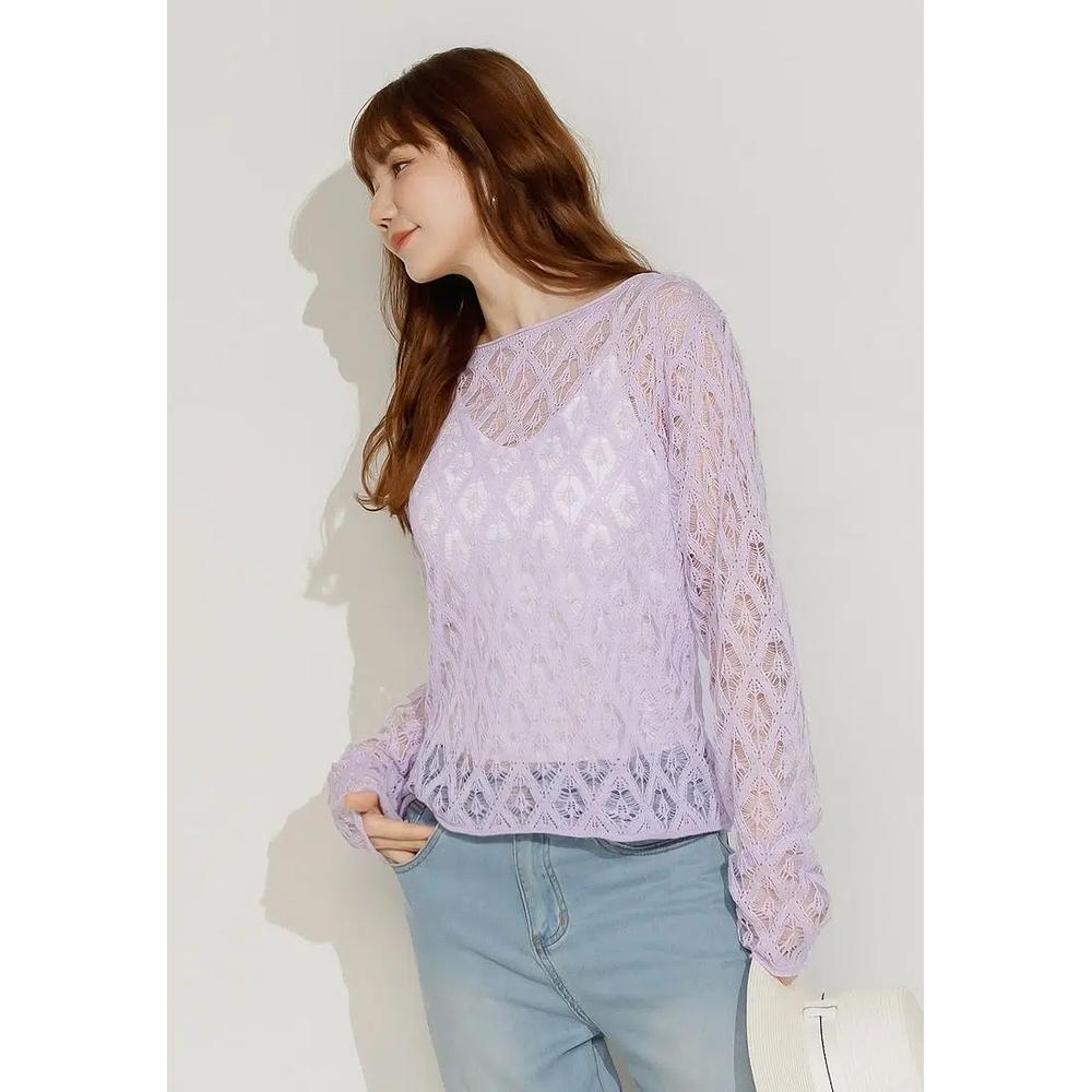 Свободный вязаный топ с вырезами [AB19630] 2