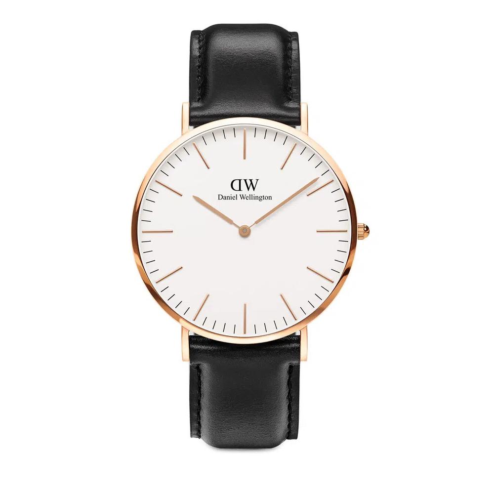 Classic Sheffield 40mm Часы Белый циферблат Кожаный ремешок Розовое золото Мужские часы Часы для мужчин DW 1