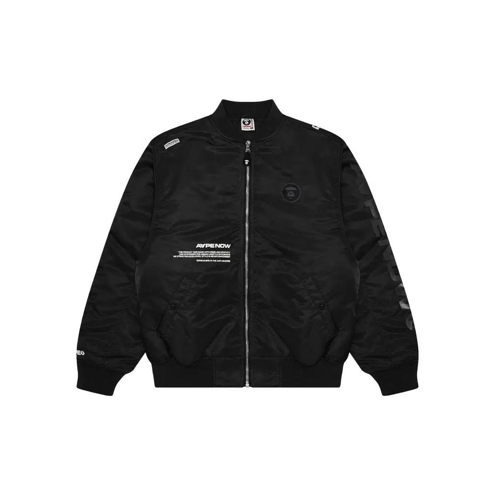 Бомберы AAPE Moonface Patch Zip-Up Bomber 'Черный' 1