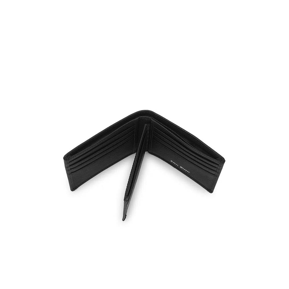 Мужской кожаный кошелек с блокировкой RFID - Черный 4