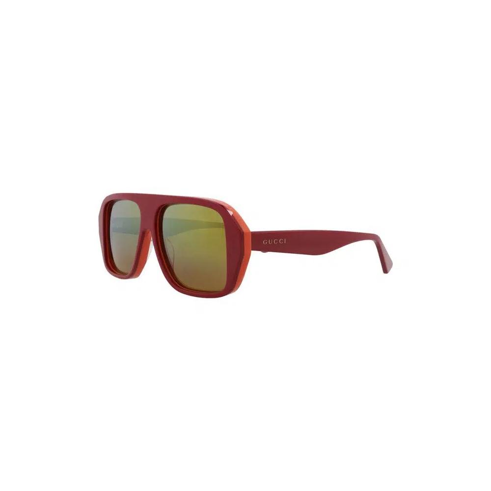 Солнцезащитные очки Gucci Aviator-Frame Recycled Acetate 'Red/Gold' 2