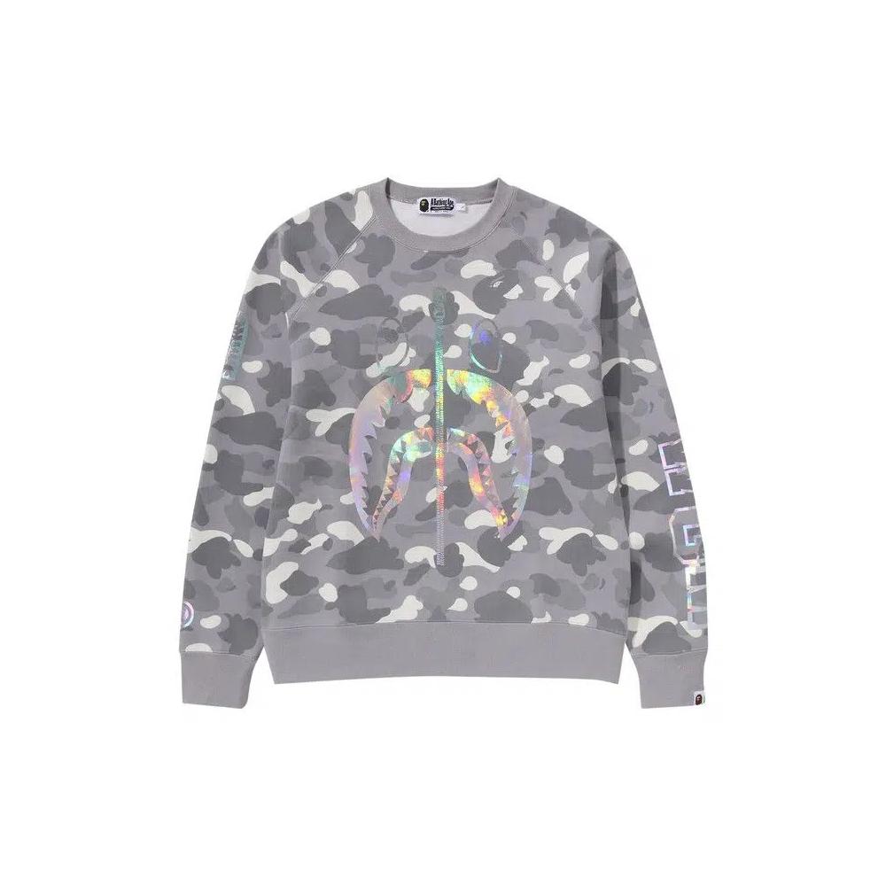 Свитшоты BAPE City Camo Shark Crewneck 'Серый' 1