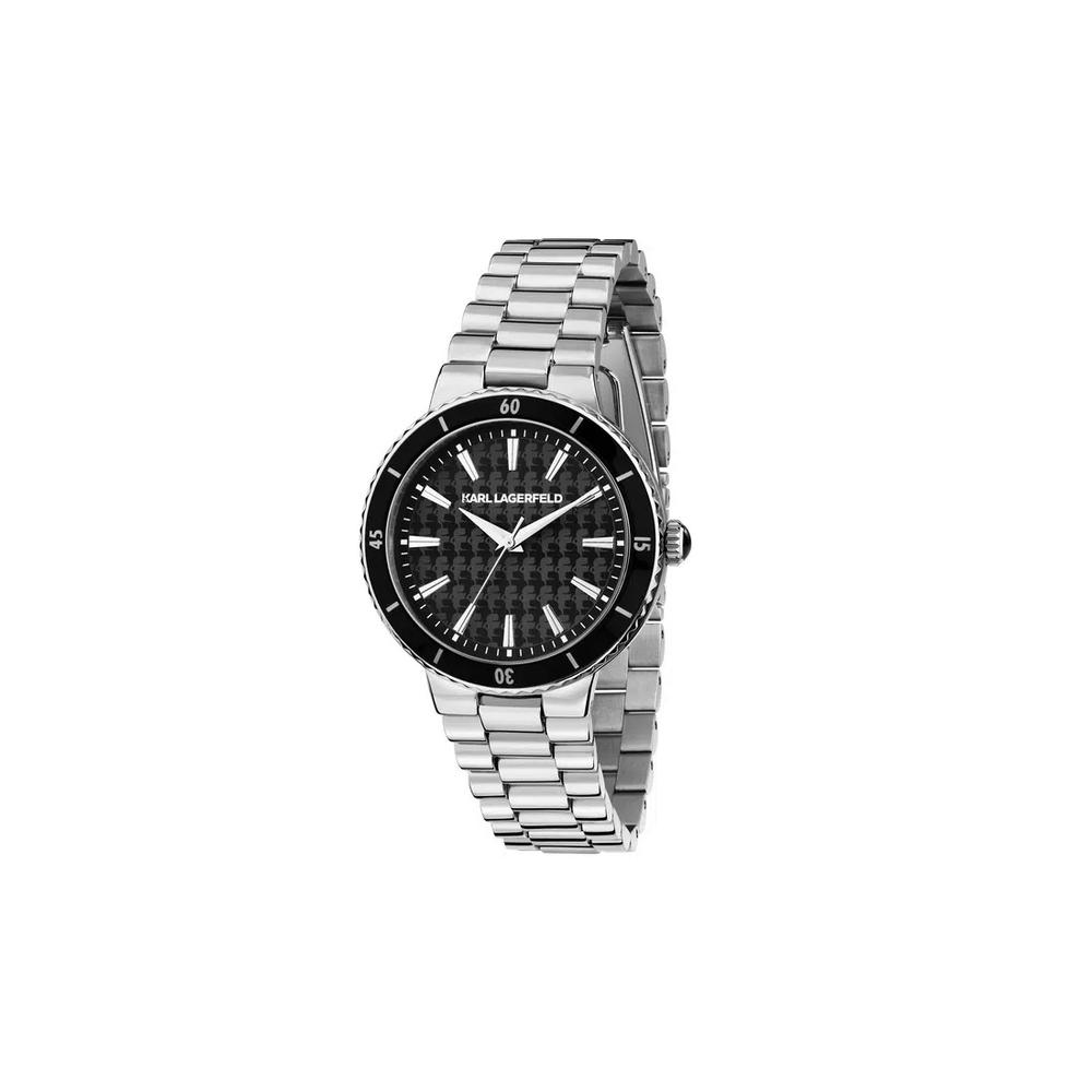 【2 года гарантии】KARL LAGERFELD Kaiser Collection 36mm женские черные с принтом логотипа кварцевые часы R0553104505 1