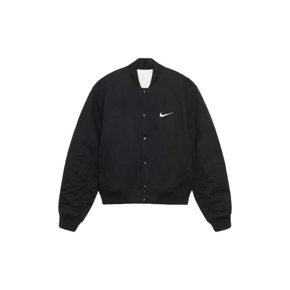 Куртка-бомбер Stussy x Nike Reversible Varsity Jacket 'Black/Sail' 1