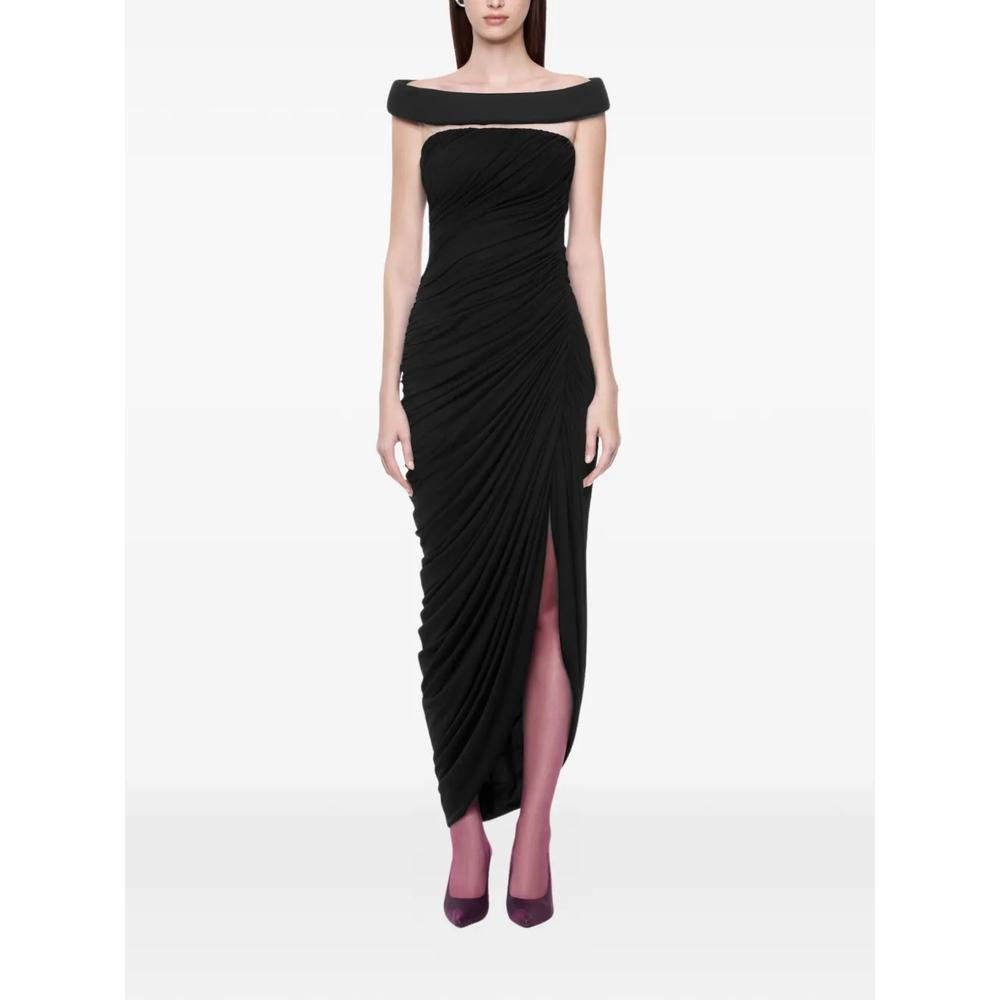 Драпированное платье миди Indira с открытыми плечами 2