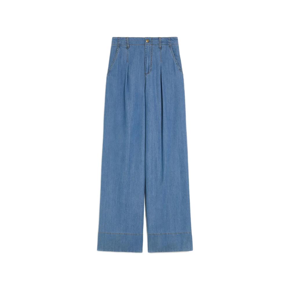 pleated wide-leg jeans 1