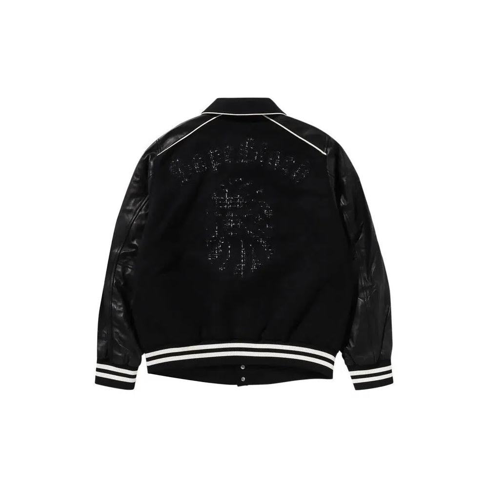 Верхняя одежда BAPE Logo Baseball Jacket 'Черный' 2