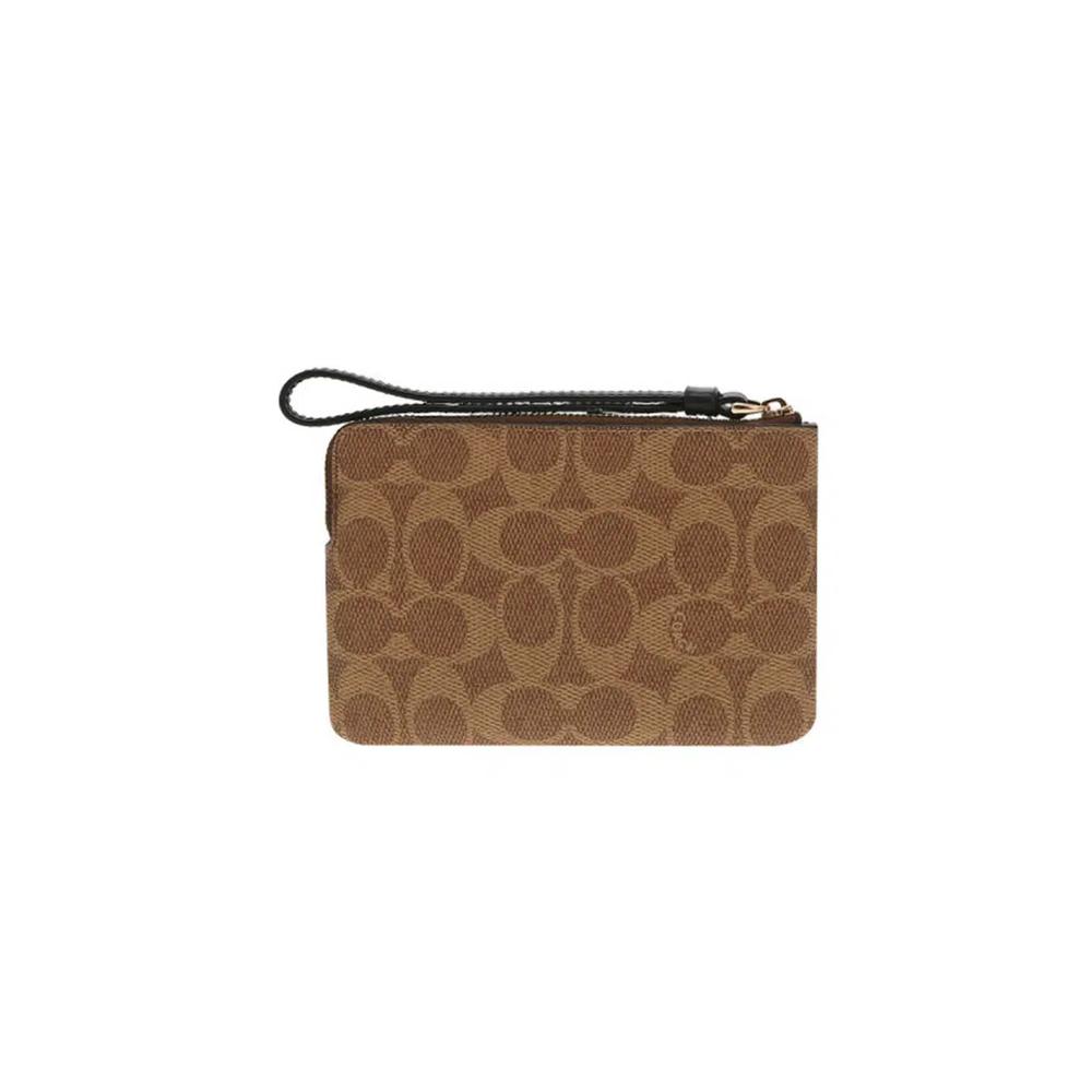 Женский клатч Corner Zip в Signature Canvas с полоской цвета Khaki CW854 3