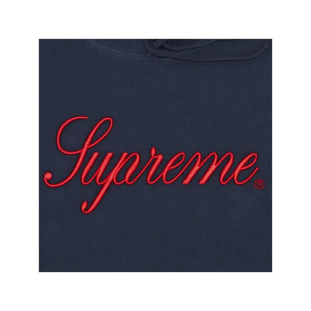 Худи Supreme Embroidered Script Hooded Sweatshirt 'Navy' 2