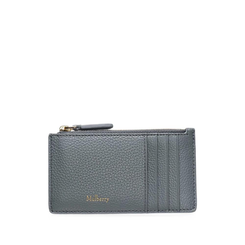 Long Continental grained leather card holder 1