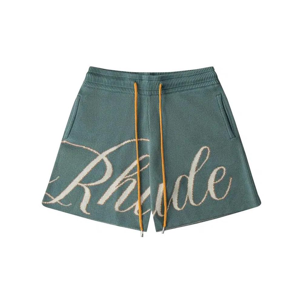 Шорты Rhude Script Logo Knit Short 'Айвори/Шалфей' 1